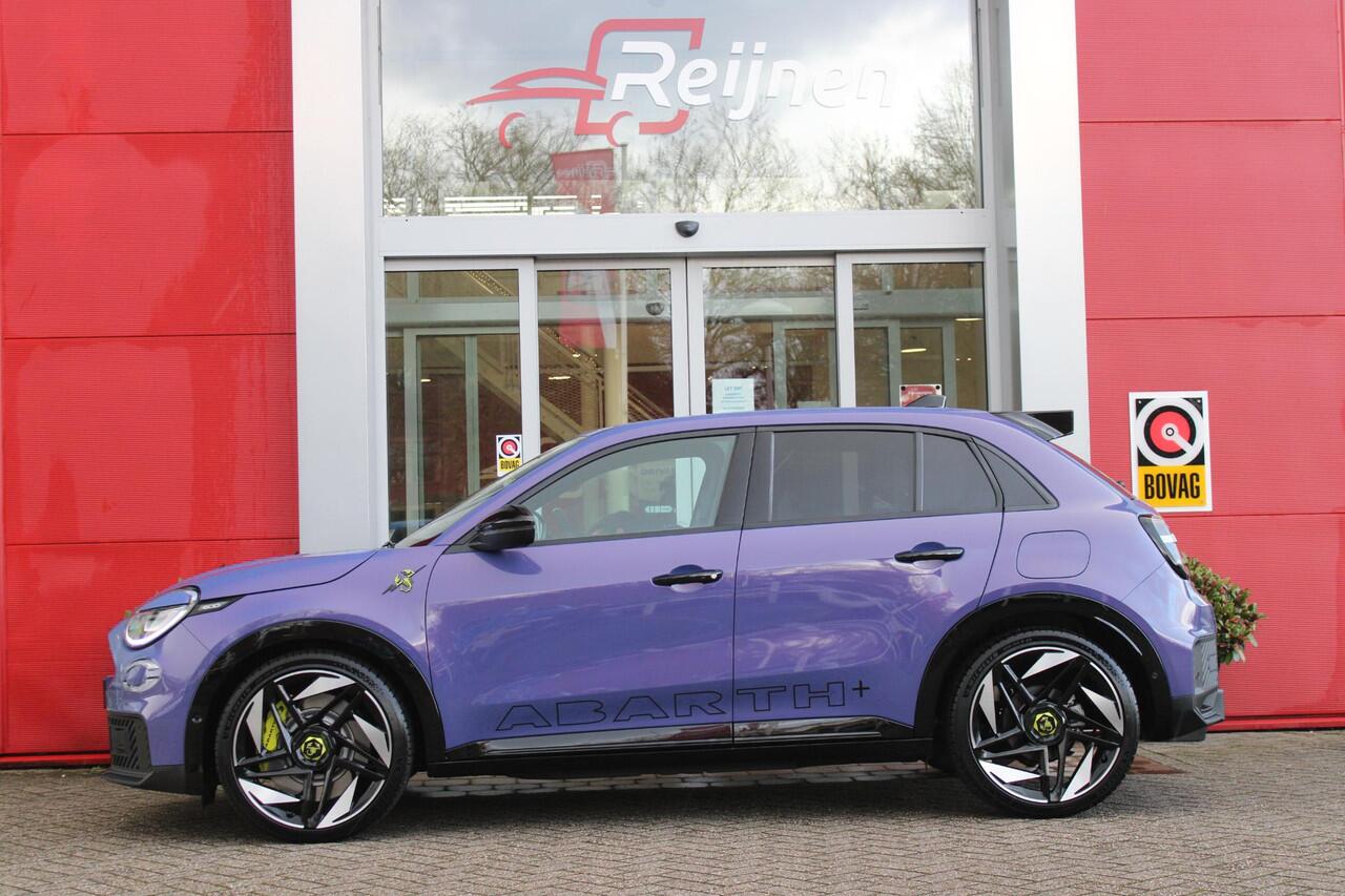 Abarth 600e SCORPIONISSIMA 280PK 54 kWh | SABELT PERFORMANCE SPORT STOELEN/BEKLEDING | ENGINE SOUND GENERATOR | PACK DESIGN SCORPIONISSIMA | PACK TECH SCORPIONISSIMA | PACK WINTER (STOEL VERWARMING/VOORRUITVERWARMING) | PACK SCORPION | 20" LICHTMETALEN VELGEN | ABART