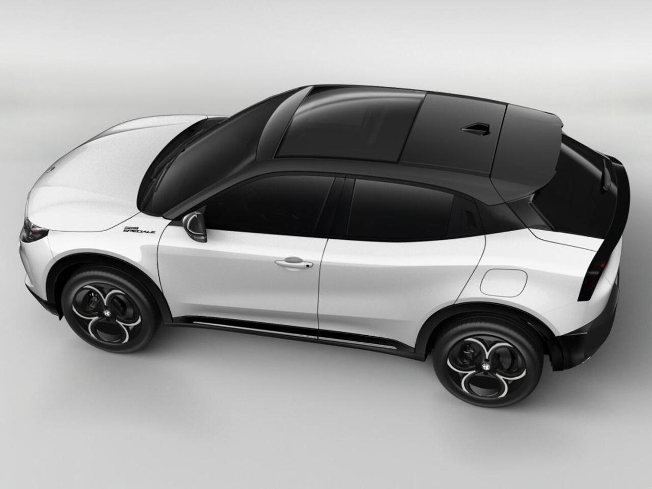 Alfa Romeo Junior 1.2 Turbo Hybrid Ibrida Sport Speciale | Snel leverbaar | Pack Techno | Schuif/Kanteldak | Sempione White, Dak Zwart | Verwarmbare Voorruit