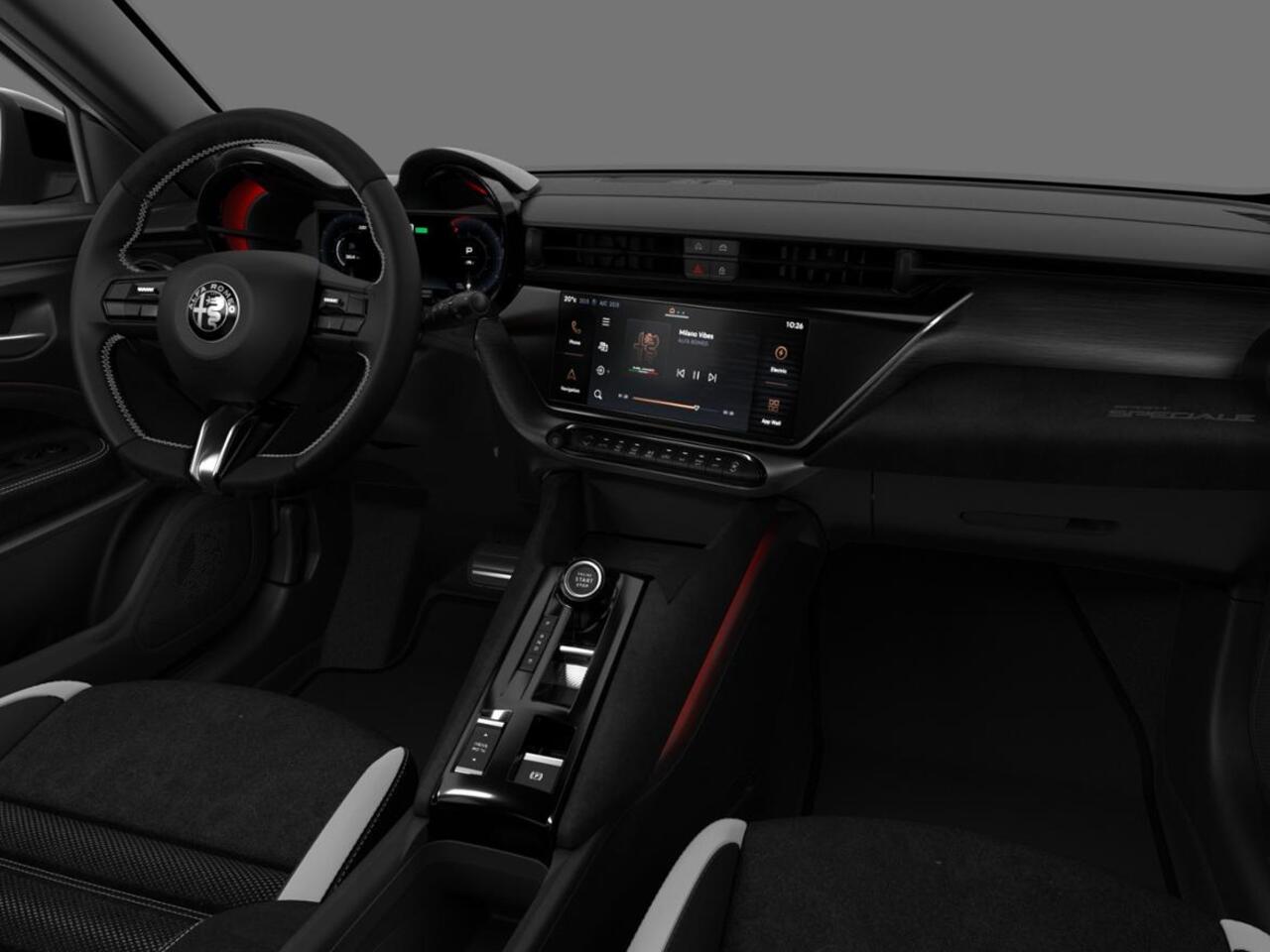 Alfa Romeo Junior 1.2 Turbo Hybrid Ibrida Sport Speciale | Snel leverbaar | Pack Techno | Schuif/Kanteldak | Sempione White, Dak Zwart | Verwarmbare Voorruit