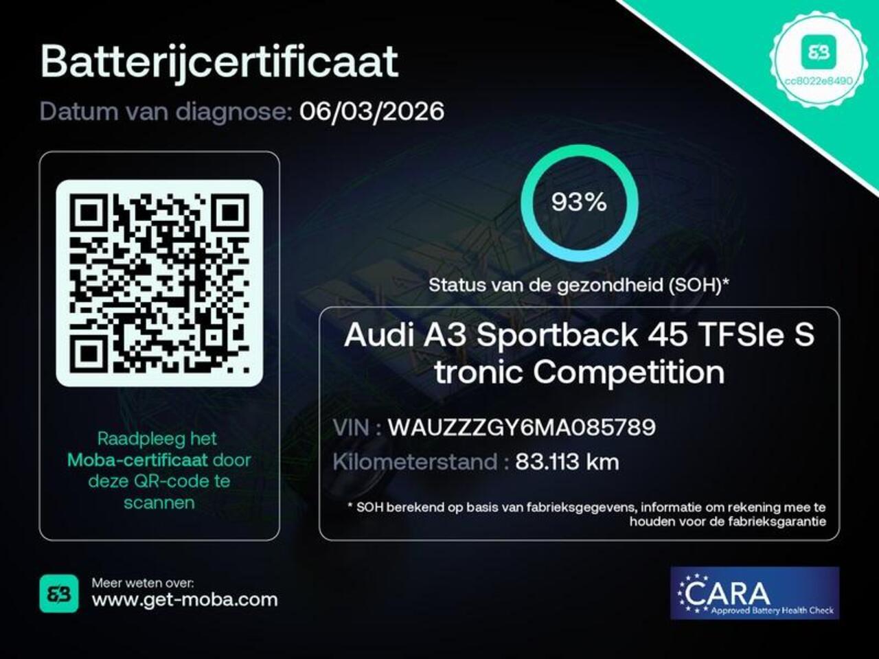 Audi A3 SPORTBACK 45 TFSI e S edition Competition 245pk | SOH 93% | Ambient Lighting | Afgevlakt stuur | Audi soundsystem | Parkeerhulp V+A