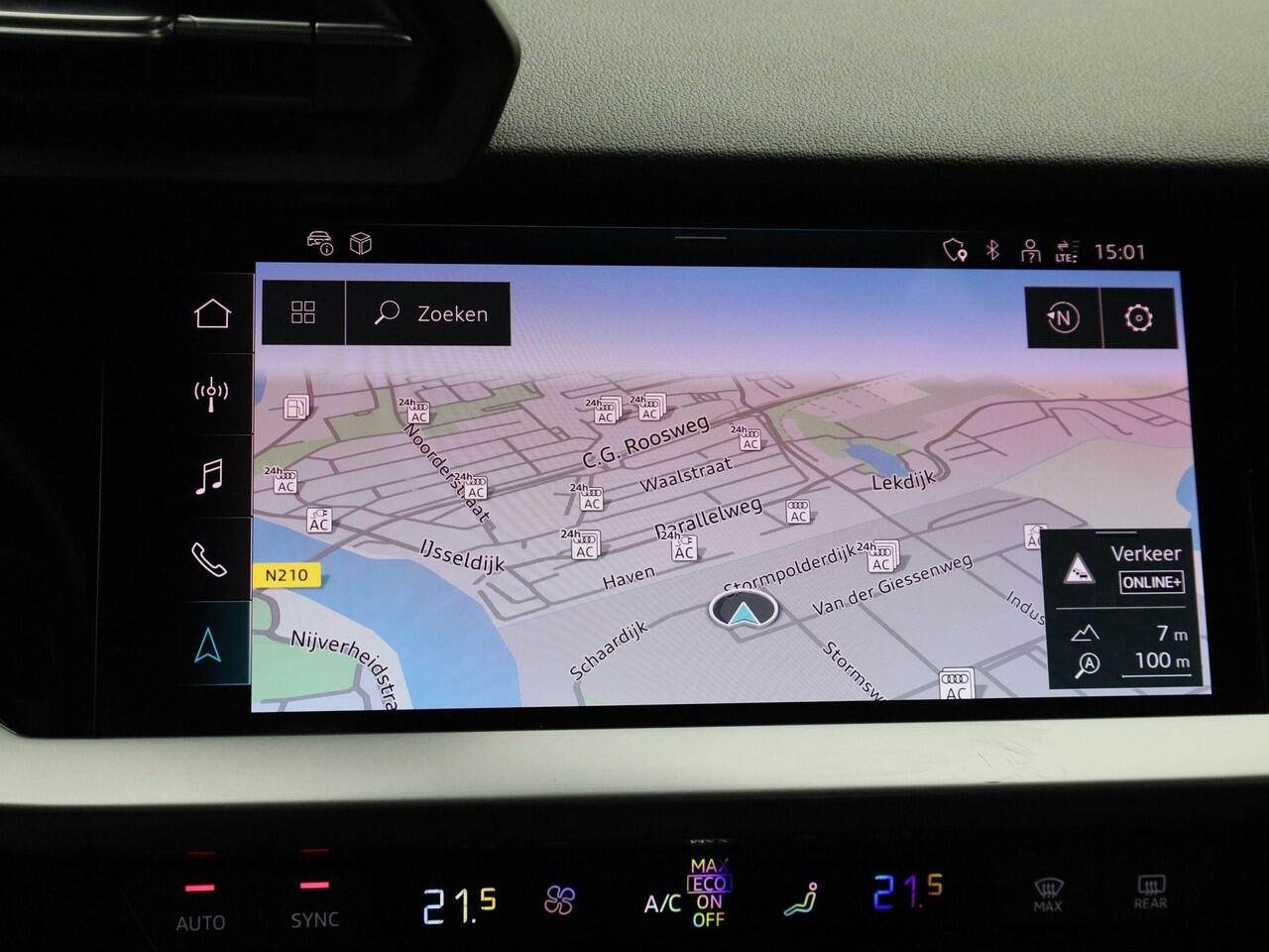 Audi A3 SPORTBACK 40 TFSIe 150kW/204PK Advanced edition · Camera · Apple/Android Car Play · Stoelverwarming · Adaptive Cruise Control · Head-up display · Elektrische kofferbakklep ·