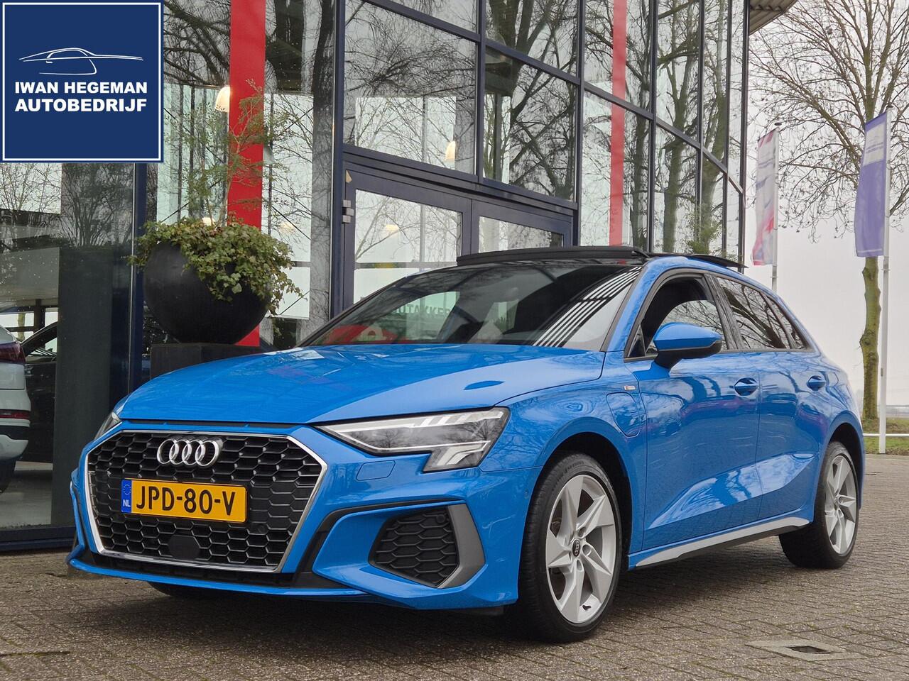 Audi A3 SPORTBACK 40 TFSI e S-LINE | TURBOBLAUW | Panoramadak | LED | Cruise Control | Climate Control | Parkeer assistent | Parkeersensoren + Camera