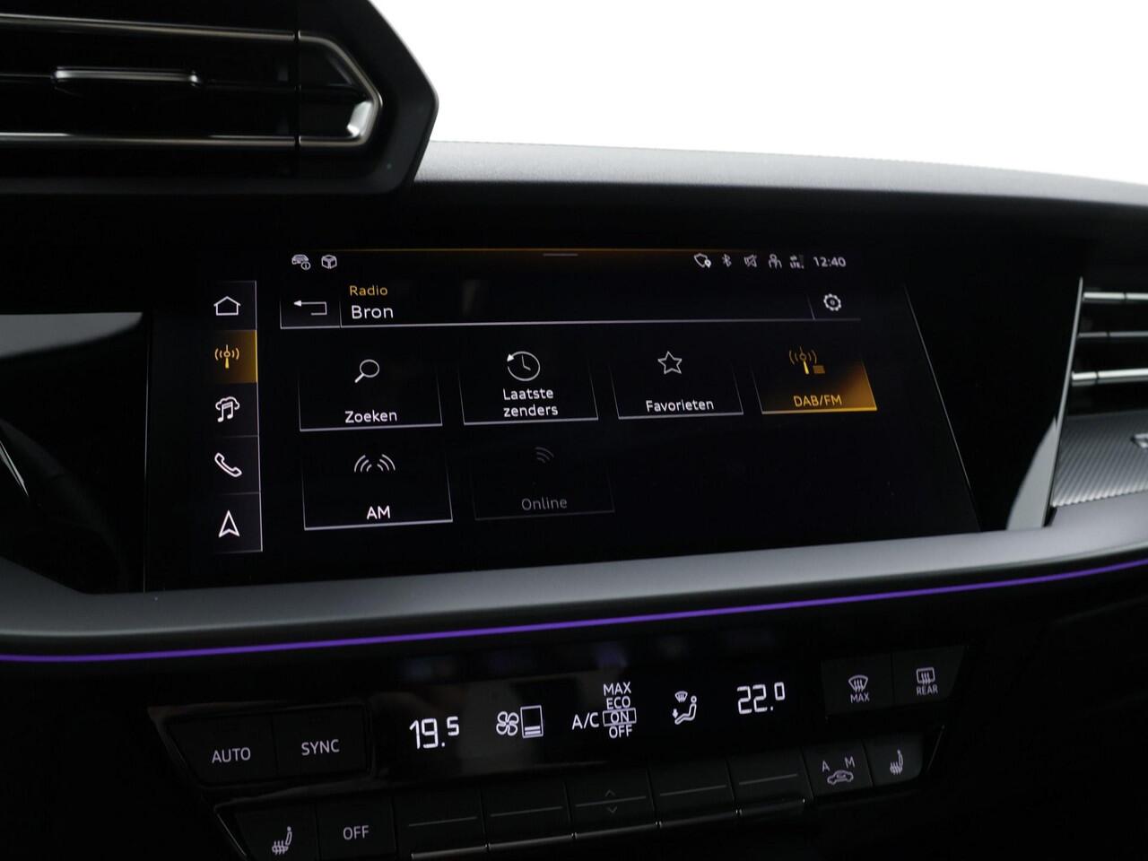 Audi A3 SPORTBACK 35 TFSI 150pk S-tronic S edition · Sonos Audio · Camera · Apple/Android Car Play · Adaptive Cruise Control · Sfeerverlichting · Afgevlakt Stuurwiel · 18'' Inch · Garantie t/m 29-10-2028 of 100.000km