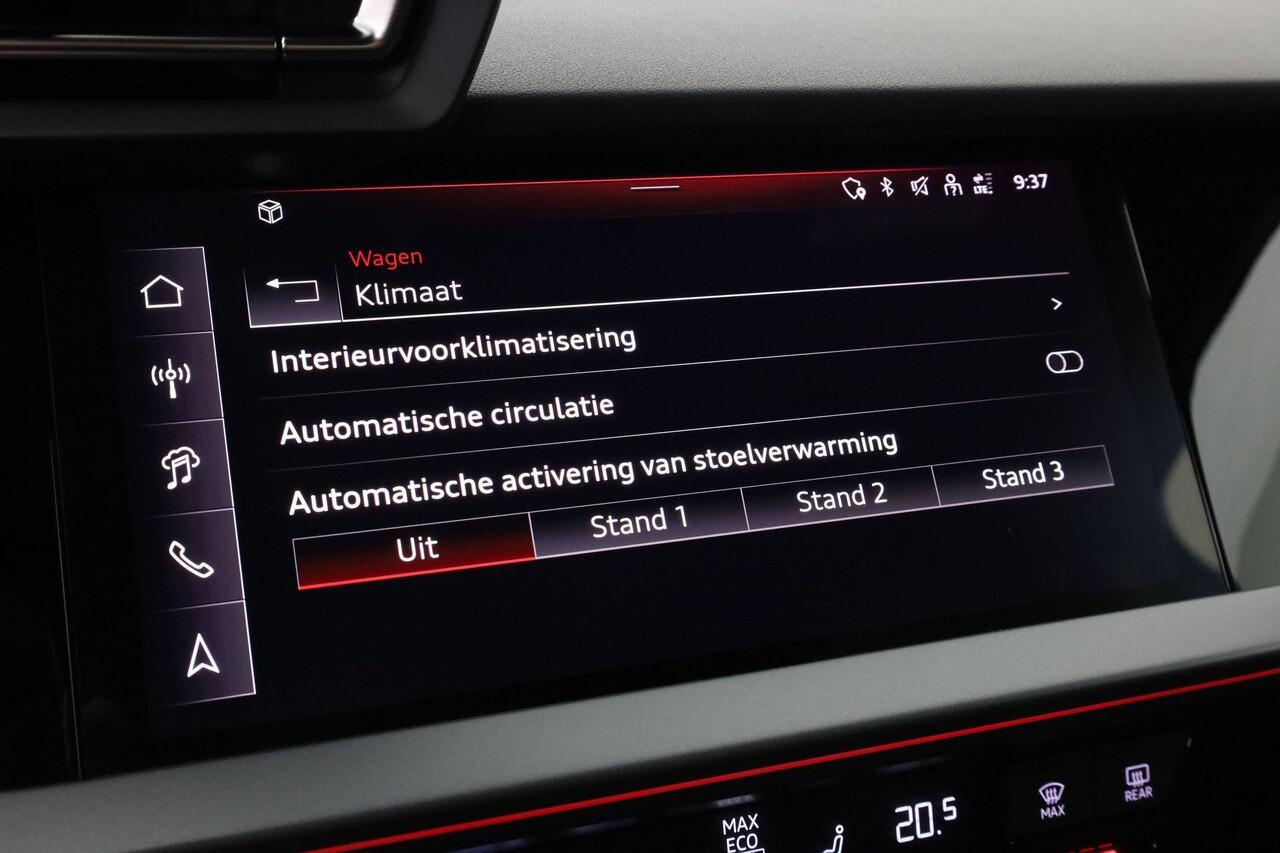 Audi A3 SPORTBACK 45 TFSI e 272 PK S edition Competition | Achteruitrijcamera | Sfeerverlichting | Stoelverwarming | Standkachel | Draadloos Apple Carplay | Drive Select |
