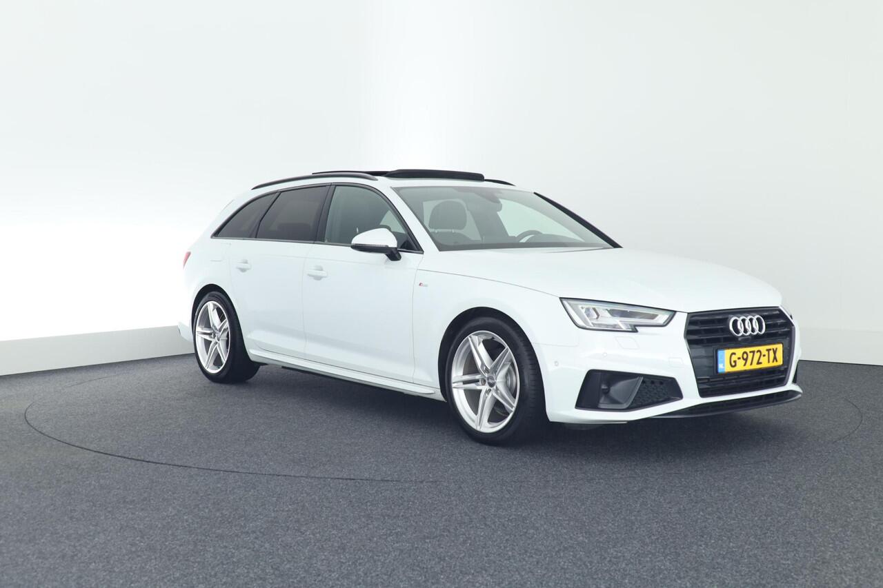 Audi A4 Avant 40 TFSI 190pk Sport S line black edition Trekhaak 360Camera Panoramadak Stoelverwarming Keyless Virtual Cockpit Navigatie