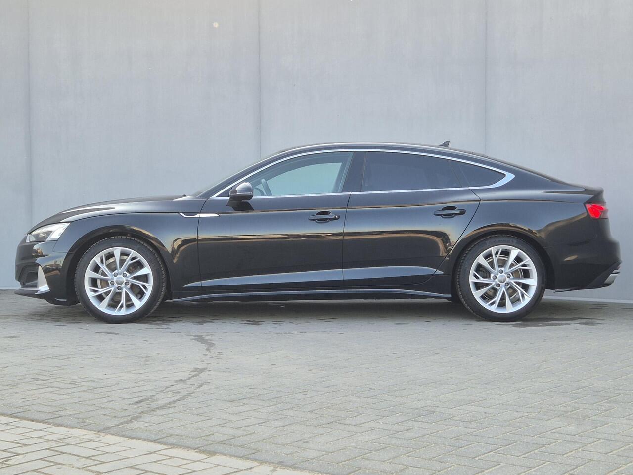 Audi A5 Sportback 40 TFSI Launch edition Sport / Facelift / Assitentie pakket Rijden / Assistentie pakket Parking / Trekgewicht 1500 kg / Elektrische achterklep / Stoelen met massage functie / Stoelverwarming / Adaptief cruise control / Achteruitrijcamera / Keyle