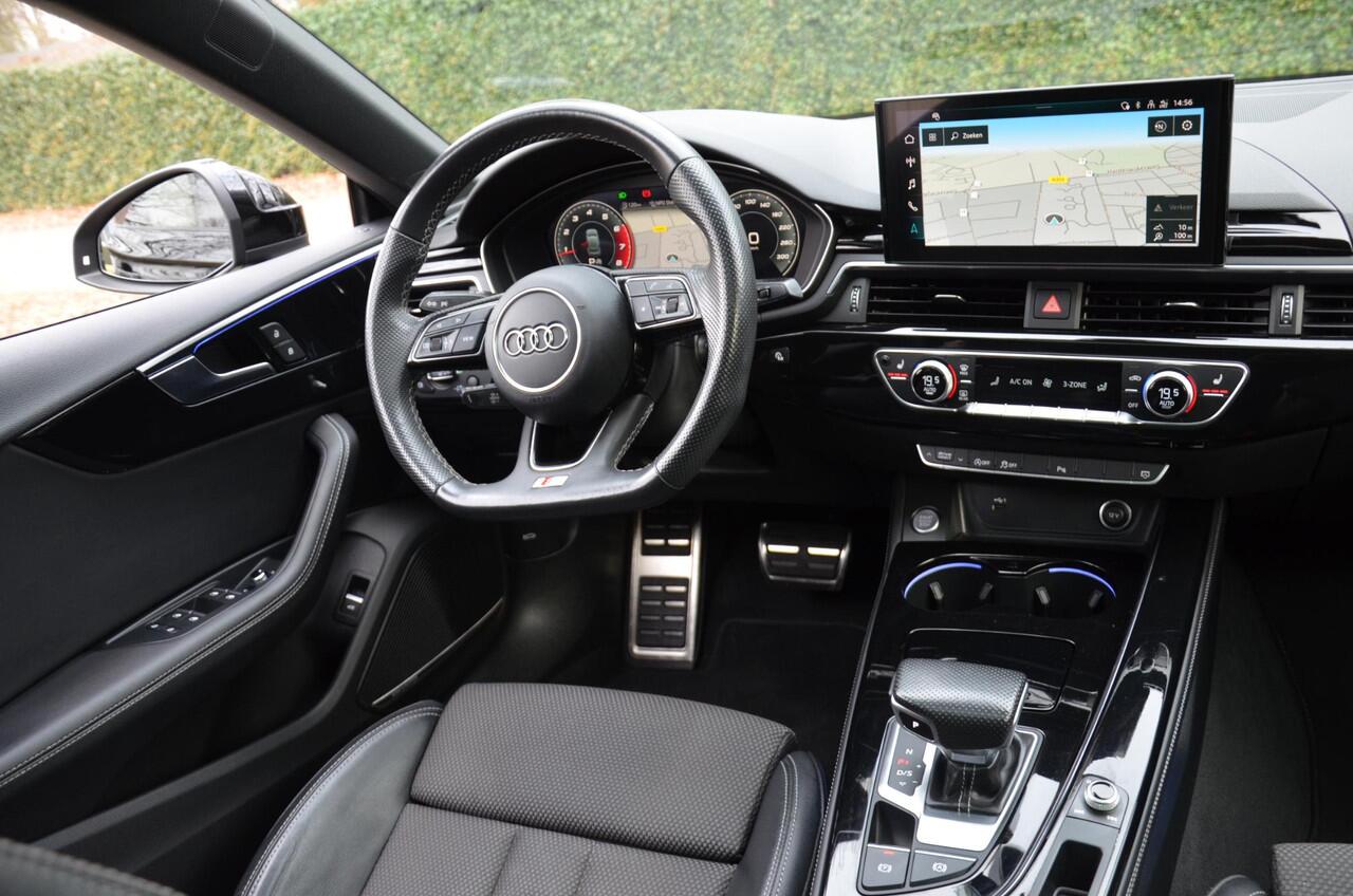 Audi A5 Sportback 40 TFSI S Line Edition Automaat/S-Line/Virtual-Cockpit/led/Navi/Ecc/Cr-Controle/Privacy-Glass/Panorama-Dak/Camera/Pdc/ Bang & Olufsen/Matrix LED koplampen/20-Inch Lmv
