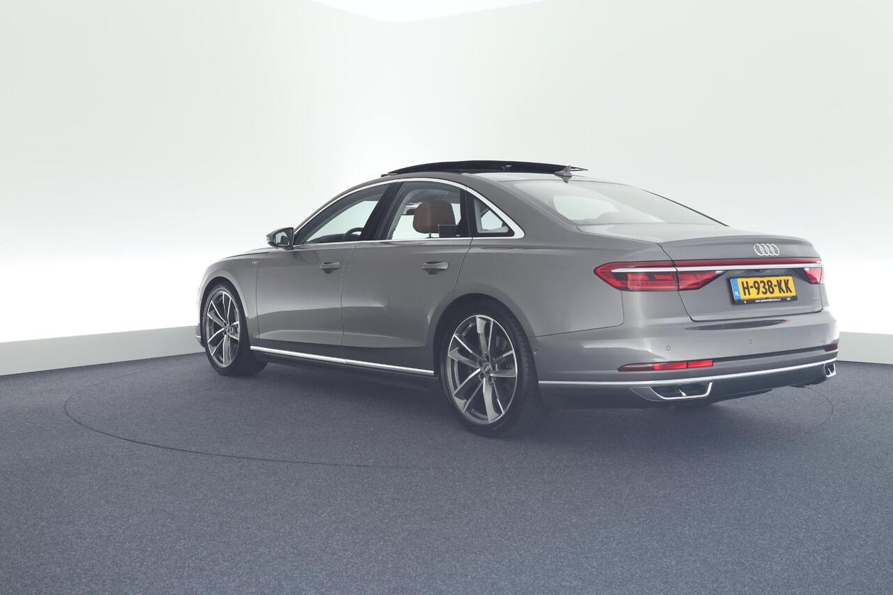 Audi A8 55 TFSI 340pk quattro Pro Line Plus Cognac Leder B&O Panoramadak Memory 360Camera Head-Up Standkachel Keyless Navigatie