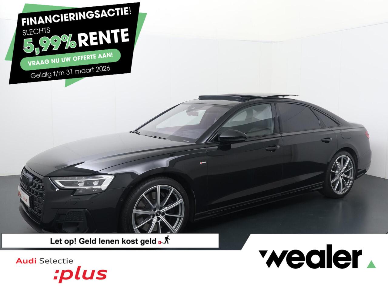 Audi A8 60 TFSI e quattro | 462 PK | SoH 89% | Panoramadak | Digitale Matrix LED koplampen | Nachtzicht assistent | Head-up display | 360 graden Area view | 21" LM velgen | S line | Luchtvering | Vierwielbesturing |