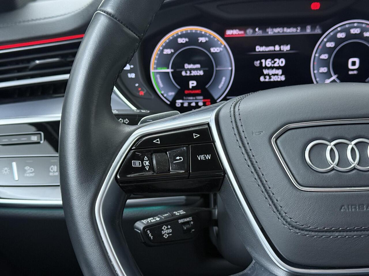 Audi A8 60 TFSI e quattro | 462 PK | SoH 89% | Panoramadak | Digitale Matrix LED koplampen | Nachtzicht assistent | Head-up display | 360 graden Area view | 21" LM velgen | S line | Luchtvering | Vierwielbesturing |