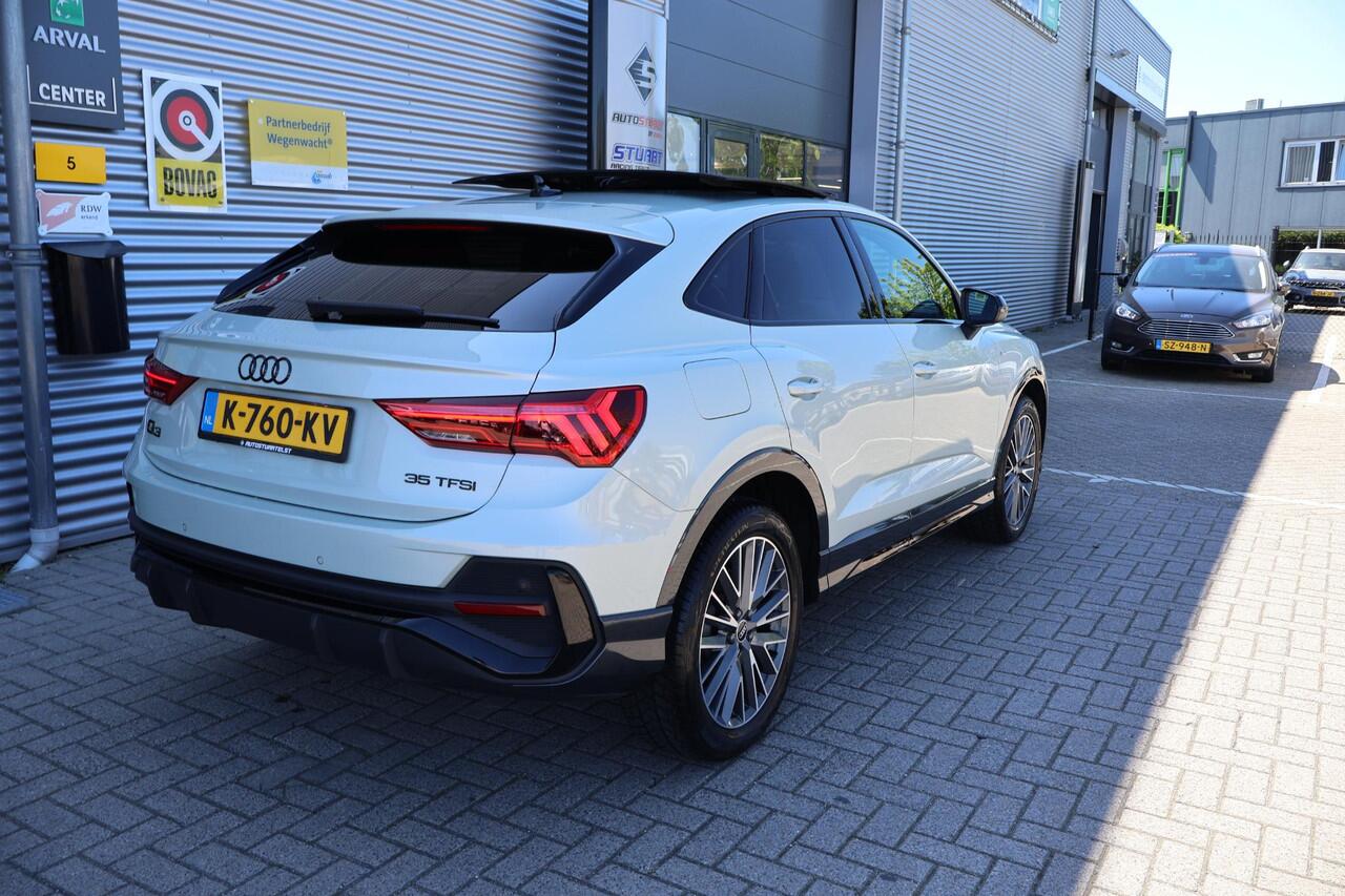 Audi Q3 Sportback 35 TFSI S Edition 2e Eigenaar | Dealer Onderh | NL-Auto | BTW | Pano | S-Line | Sfeer | B&O | Donkere Hemel | Vitrual Cockpit | ELek Klep | Navi | PDC | Full Led | Carplay | Climate