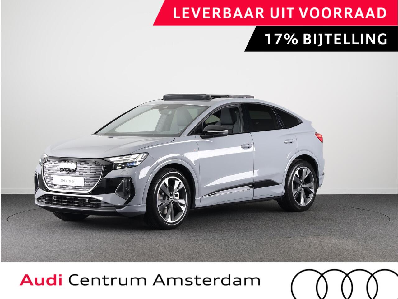 Audi Q4 Sportback e-tron 45 quattro S Edition 82 kWh panoramadak, achteruitrij camera, adaptive cruise control, optiek pakket zwart plus, privacy glass, lichtpakket, spiegelkappen zwart
