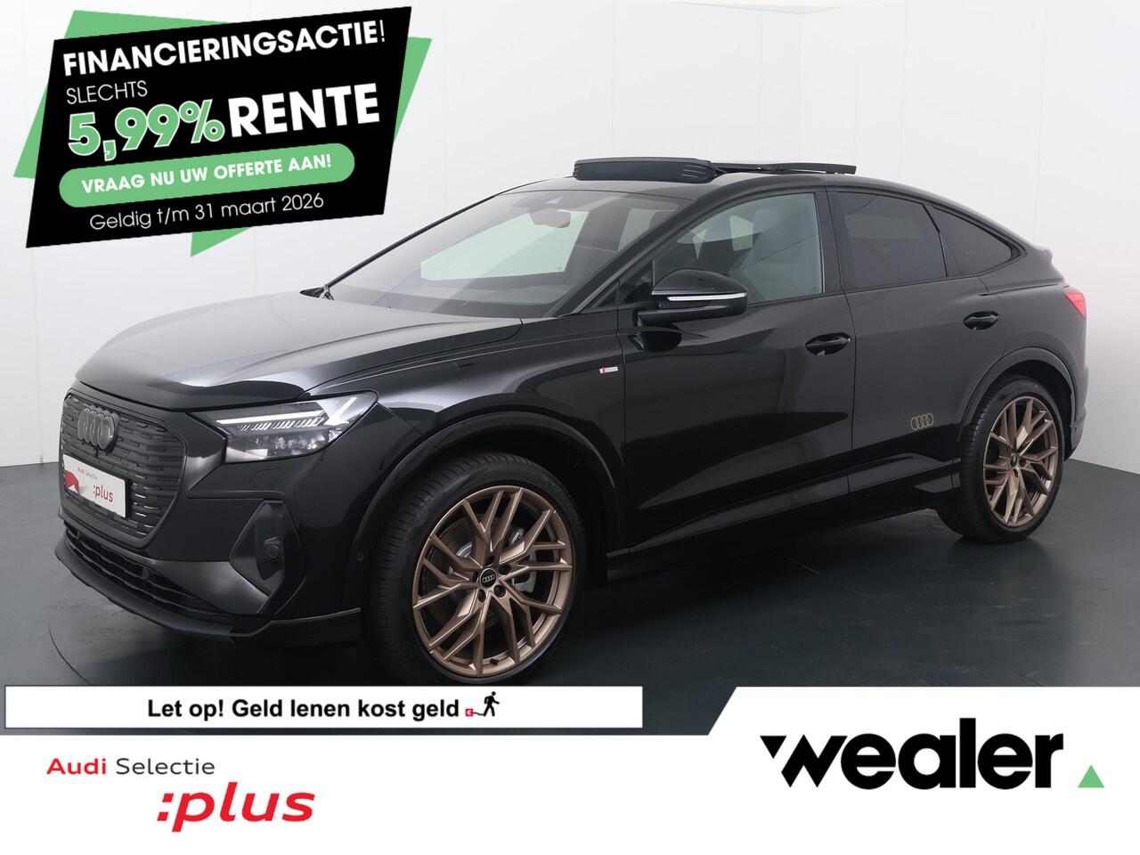 Audi Q4 Sportback e-tron 45 quattro S Edition 82 kWh | 286 PK | SoH 100% | Trekhaak | Panoramadak | Warmtepomp | Head-up display | S line | Fabrieksgarantie tot 02/2030 of 100.000km |