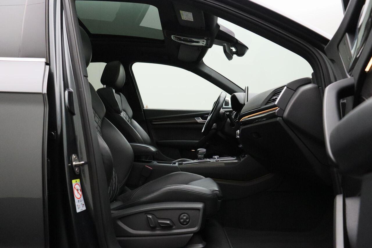 Audi Q5 3.0 TFSI SQ5 quattro 2018 Panoramadak | 360 Camera | Bang & Olufsen | Trekhaak | Luchtvering | Carplay | Cruise control | Climate control | Navigatie | Bluetooth | Digitaal dashboard | Stoelverwarming | B&O | Elek. verstelbare stoelen | Lederen bekleding