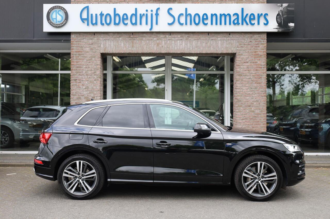Audi Q5 50 TFSI e PHEV quattro S-Line edition 299PK! PANO LEER/NAPPA+MEMORY COCKPITVIEW Luchtvering TREKHAAK-ELEK 360-CAMERA 20"LMV ACHTERKLEP-ELEK 2xPDC STOELVERW. ZWARTE-HEMEL ENZ!