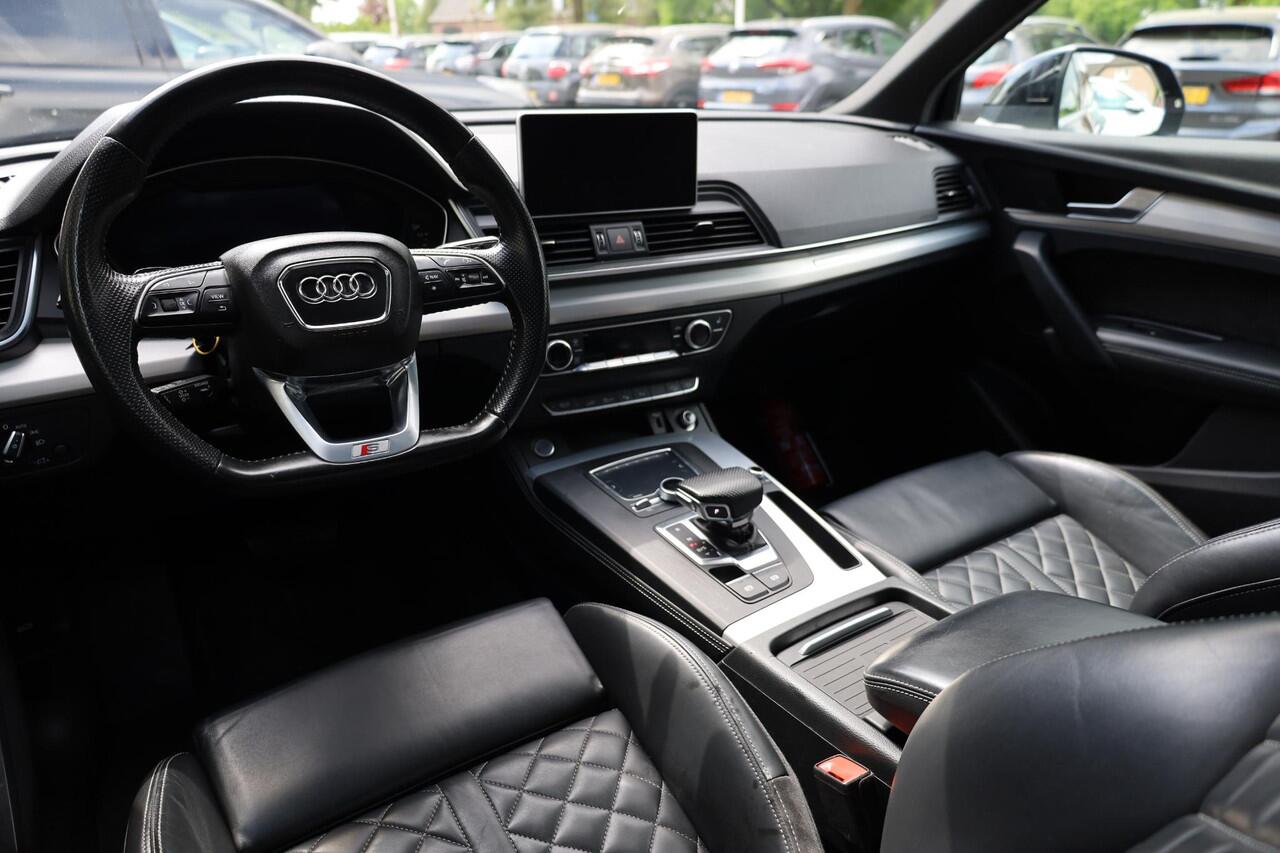Audi Q5 50 TFSI e PHEV quattro S-Line edition 299PK! PANO LEER/NAPPA+MEMORY COCKPITVIEW Luchtvering TREKHAAK-ELEK 360-CAMERA 20"LMV ACHTERKLEP-ELEK 2xPDC STOELVERW. ZWARTE-HEMEL ENZ!