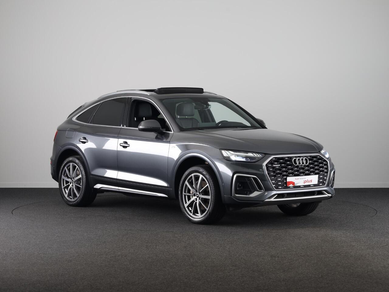 Audi Q5 Sportback 50 TFSI e S edition 299 pk S-tronic | Navigatie | Panoramadak | Trekhaak (wegklapbaar) | Parkeersensoren (Park assist) | Rondomzicht camera | Stoelverwarming v/a | S-Line |