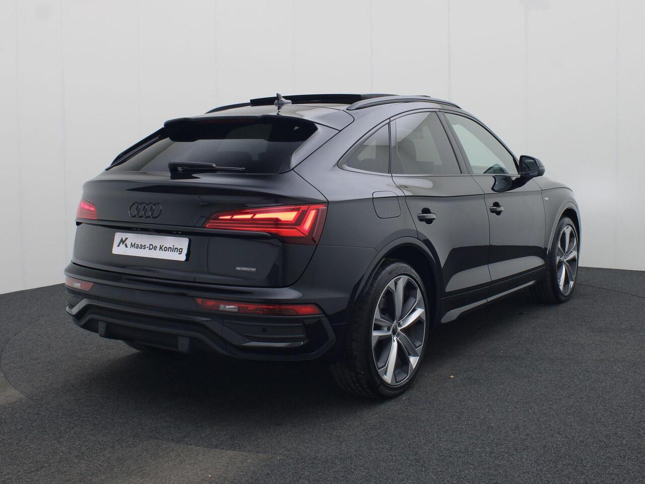 Audi Q5 Sportback 55 TFSIe 270kW/367PK S edition Competition · Panoramadak · Trekhaak · Bang & Olufsen · Luchtvering · Garantie t/m 19-06-2030 of 100000km.