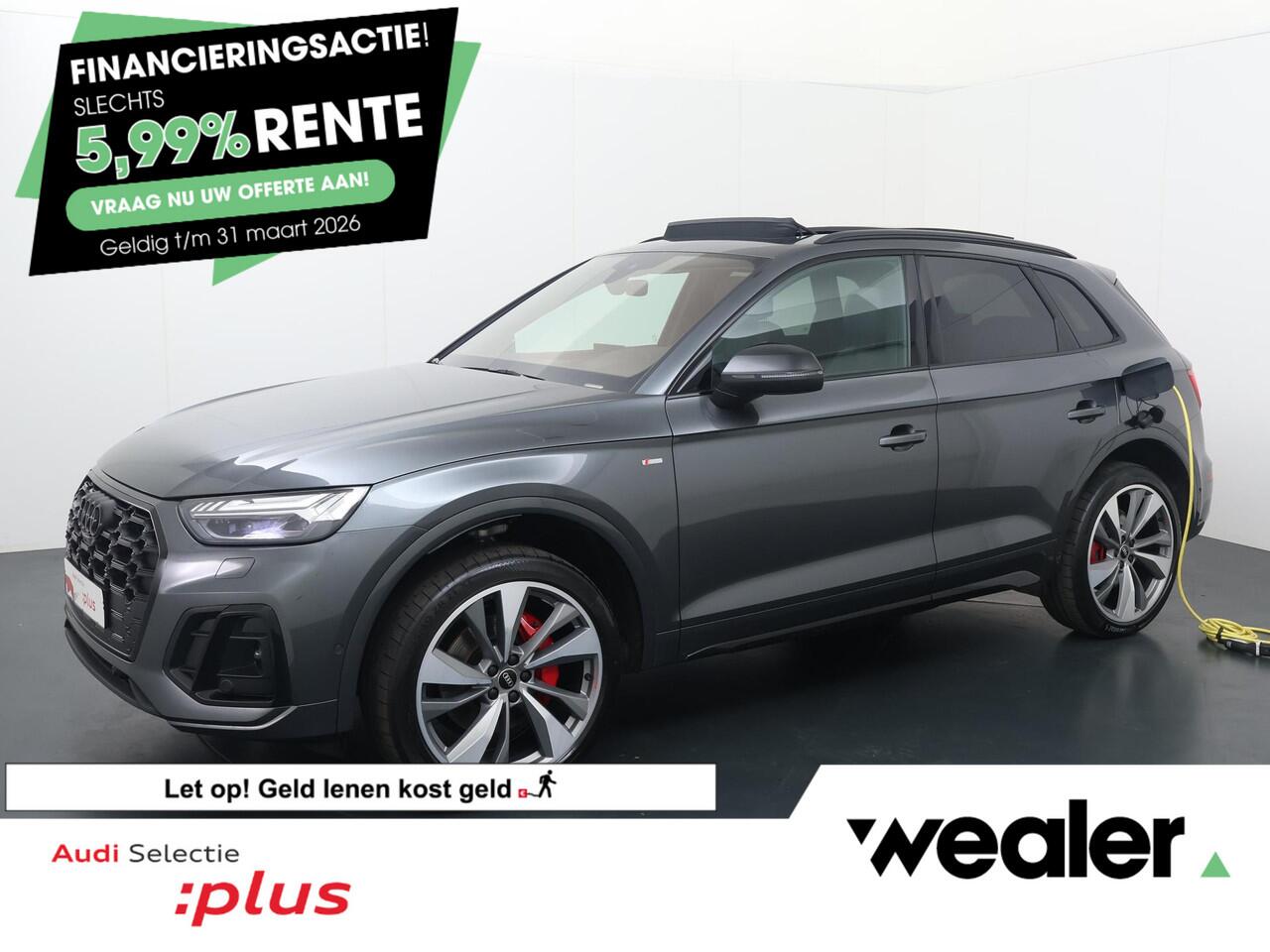 Audi Q5 55 TFSI e S edition Competition | 367 PK | SoH 91% | Trekhaak | Panoramadak | Head-up display | 21" LM velgen | Lederen S line bekleding |