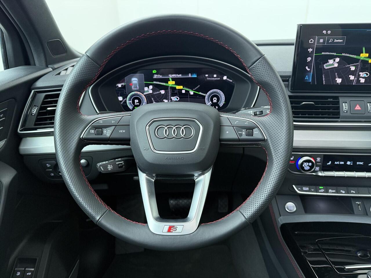 Audi Q5 55 TFSI e S edition Competition | 367 PK | SoH 91% | Trekhaak | Panoramadak | Head-up display | 21" LM velgen | Lederen S line bekleding |