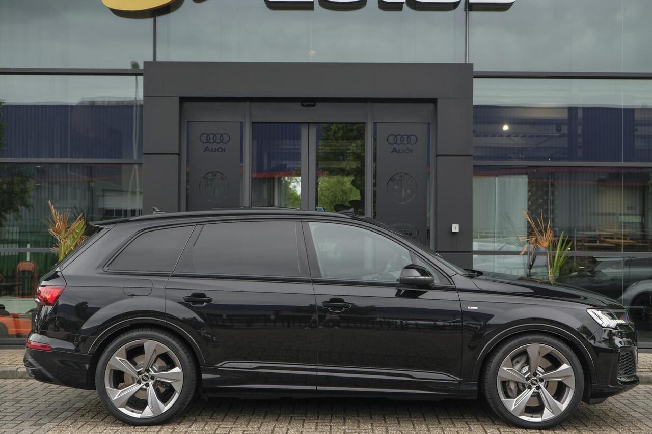Audi Q7 55 TFSIe 380pk Quattro Panoramadak Luchtvering RS-Leder ACC BlackOptic VirtualCockpit Navi-High Matrix Keyless Camera 22''
