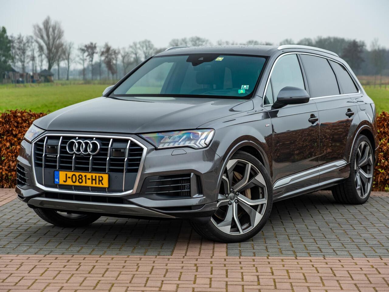 Audi Q7 55 TFSIe quattro Pro Line Plus S-Line | 23" RS Lm | Volleder Valcona | Elek Trekhaak | Laser LED | Bose 3D Sound | SoftClose | HUD | Stoelkoeling + verw | Achterbank verw | Ass 360,- Tour,- City,- Pack | Etc.. | Org NL