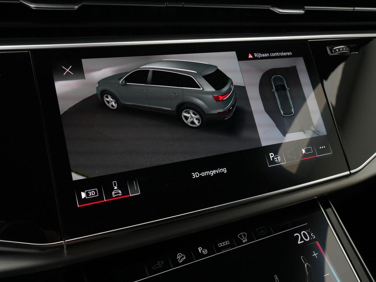 Audi Q7 55 TFSI e 381 pk Tiptronic quattro Pro Line S | Panoramadak | Trekhaak | Head-Up Display | Rondomzicht camera | Carbon spiegelkappen | Zwart optiekpakket plus | 21 inch