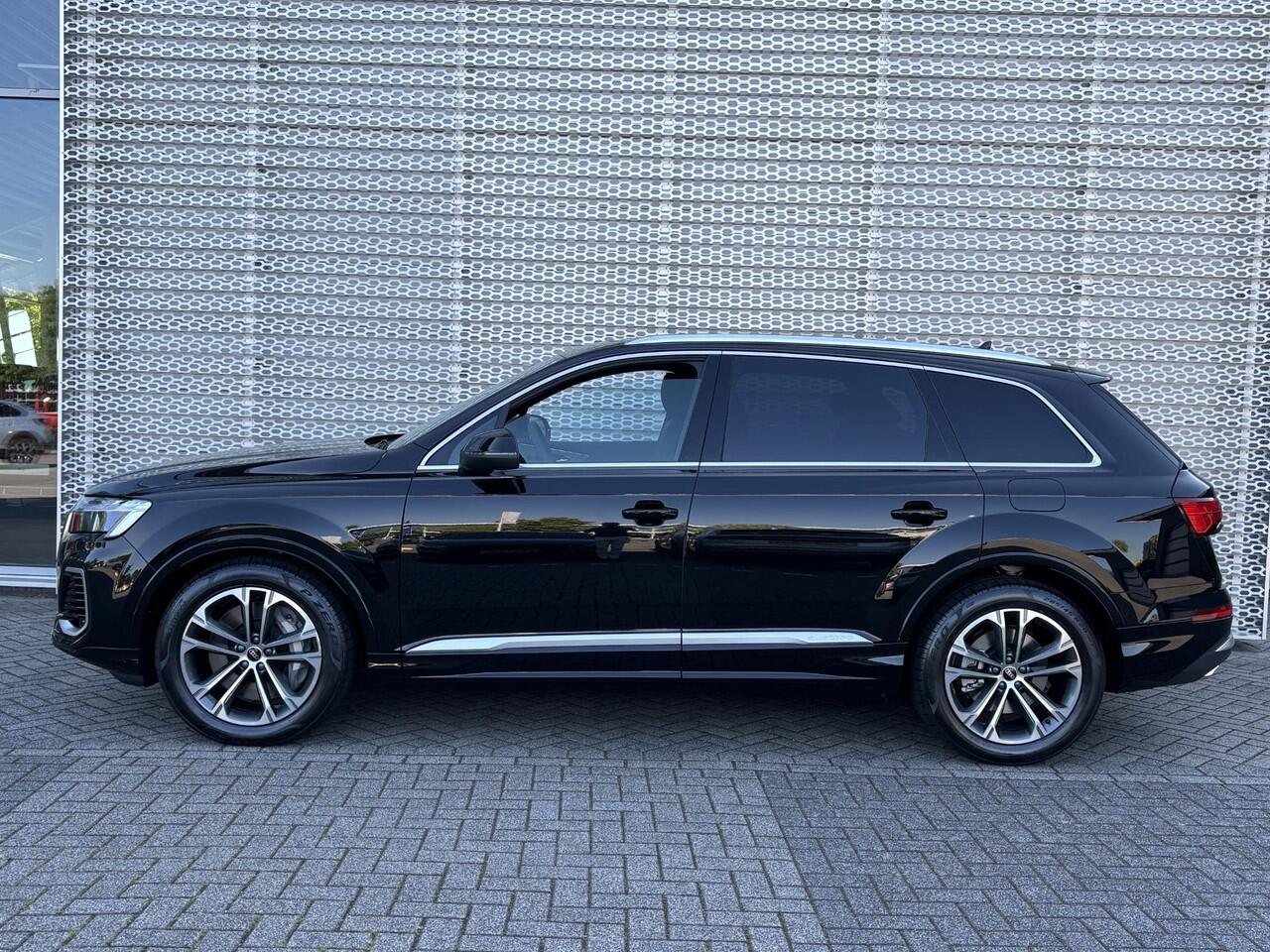 Audi Q7 Pro Line Advanced 55 TFSI e 394 PK | Bang & Olufsen 3D-sound | Stoelverkoeling | Trekhaak | Stuurwielverwarming | Panoramadak | Sfeerverlichting | Led-Verlichting | Luchtvering | Memory Seats | Leder |
