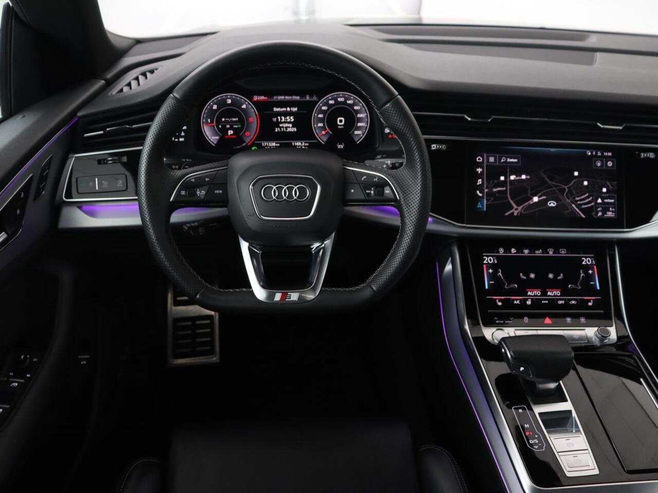 Audi Q8 50 TDI quattro Pro Line S | Panoramadak | Nappaleder | Head-Up | Adaptive cruise | Bang & Olufsen | Matrix LED | 360 Camera | Trekhaak | Stuurverwarming | Side Assist | Keyless | Memory Carplay | Soft-close