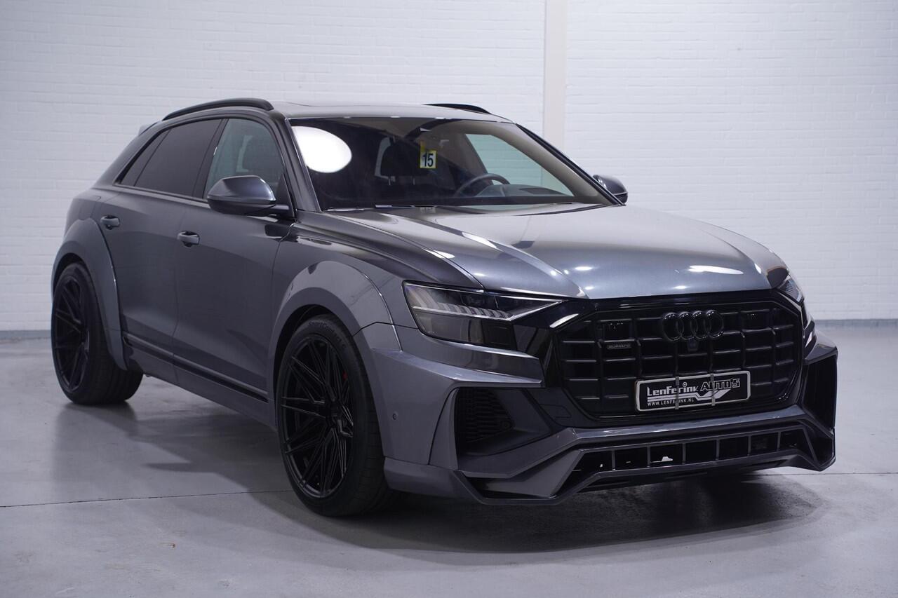 Audi Q8 55 TFSI quattro Prior bodykit en tuning 430PK pano digi-cockpit Vossen 23"lmv head-up keyless entry en start Matrix verlichting 4-zone clima ACC black-line B&O 360 Camera Led-verlichting lane-assist
