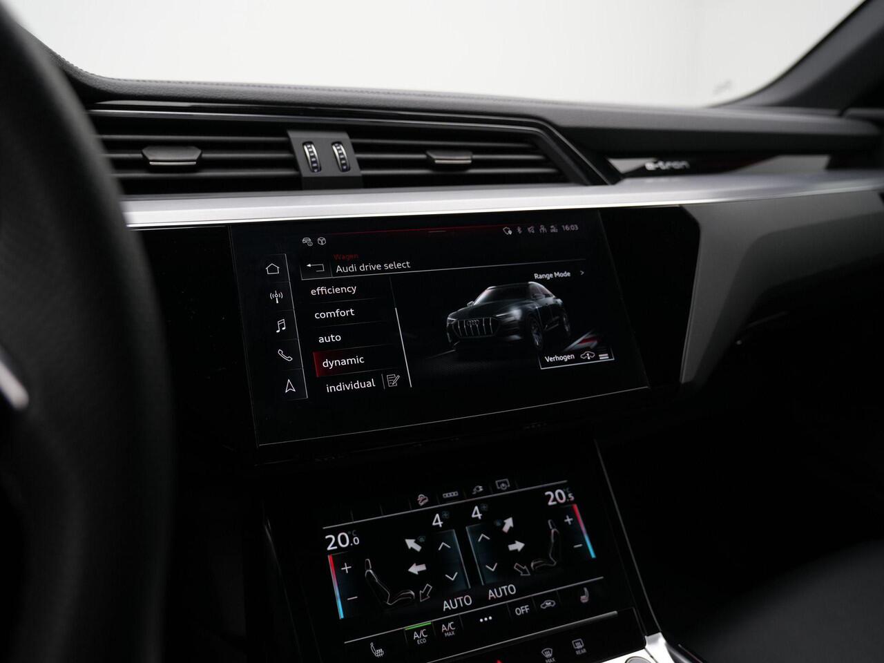 Audi Q8 Sportback e-tron 55 quattro S-Line 115 kWh 408 pk | Panoramadak | 22 kW lader | Valcona leder | Sportstoelen plus | Bang & Olufsen | Rondomzicht camera | Geheugenstoel