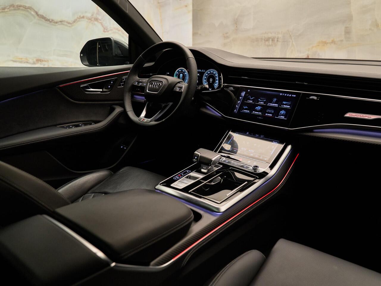 Audi Q8 55 TFSI e Quattro Pro Line S, pano, tr.haak, 4W-best, B&O, OLED, S sportstoelen, Laserlicht, softclose, NP148k