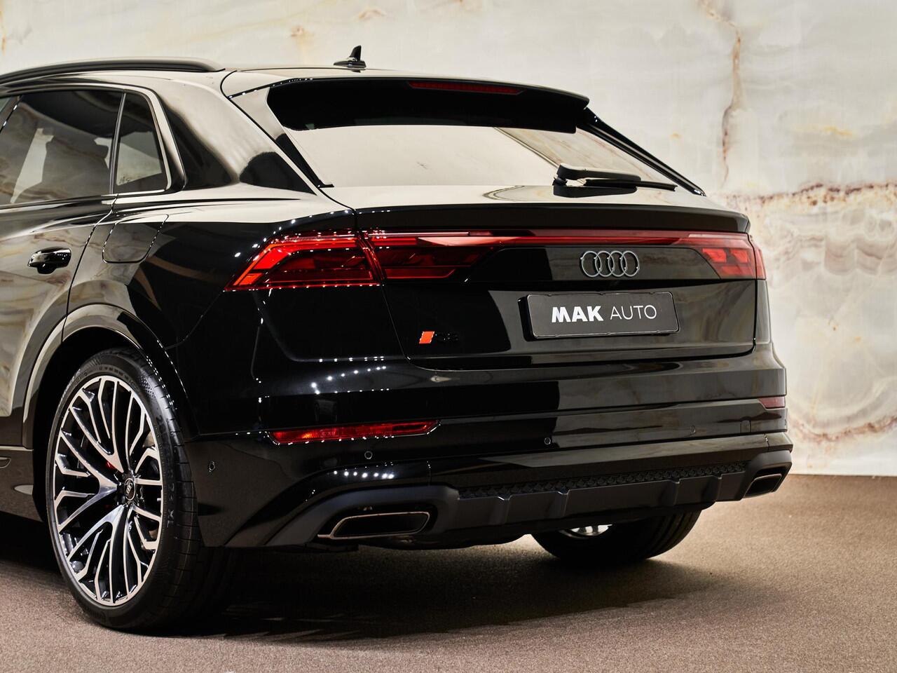 Audi Q8 60 TFSI e Quattro Pro Line S Competition, pano, B&O adv., 4W-best, OLED, S sportstoelen, nachtz., massage, HUD, tr.haak, keyless, 23", NP176k