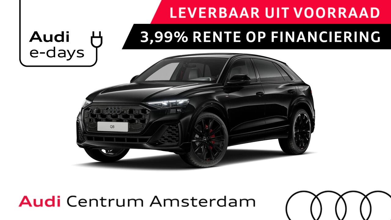 Audi Q8 55 TFSI e quattro Pro Line S 394pk | Rood stiksel / Gordels | Panoramadak | B&O | Vierwielbesturing | Ass.Plus.Remote | Sportstoel Plus | 23'' inch Zwart | Trekhaak |