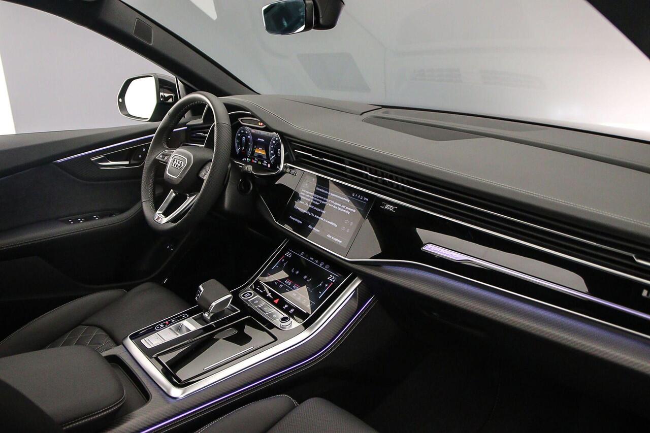 Audi Q8 55 TFSI e quattro Pro Line S Pano | B&O | Trekhaak | 4-Wiel | S-Stoelen | HD-Matrix | 360 Camera | Massage | B&O | Head up |