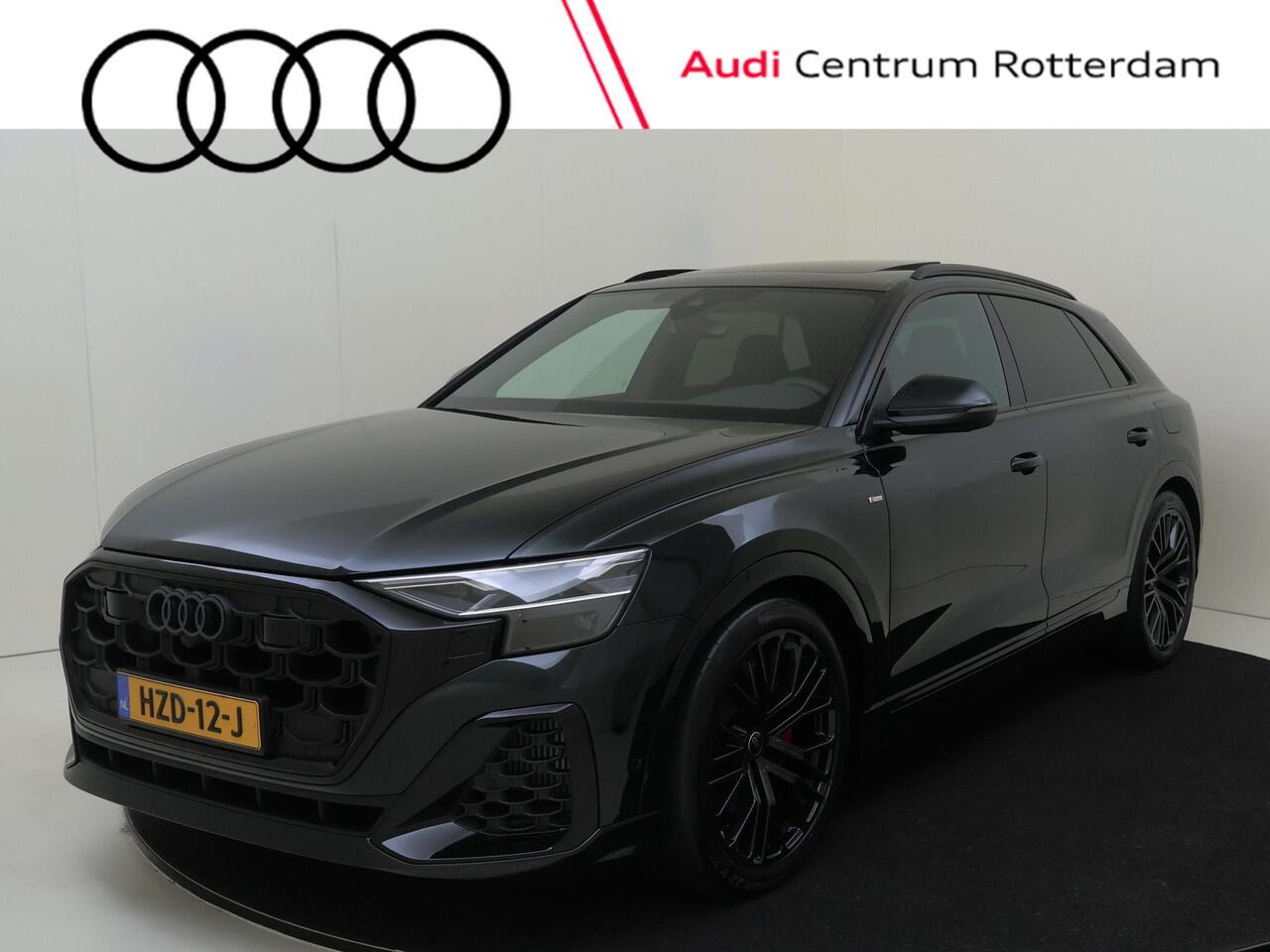 Audi Q8 55 TFSI e quattro Pro Line S | Exclusive kleur Tiefgruen Pareleffect | Panoramadak | Supersportstoelen | Stoelventilatie | OLED achterlichten | Adaptive cruisecontrol