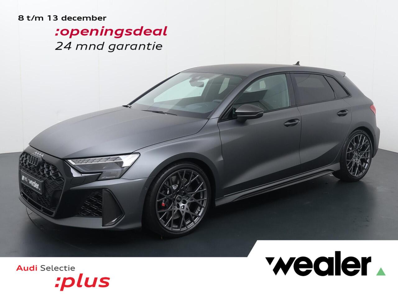 Audi RS3 Sportback 2.5 TFSI Quattro | 400 PK | Matrix LED lampen | RS Schaalstoelen | Audi Exclusive lak | SONOS premium 3D Sound | Topsnelheid 280 km/u | RS Sportuitlaat | Fabrieksgarantie tot 12-2029 of 100.000km|