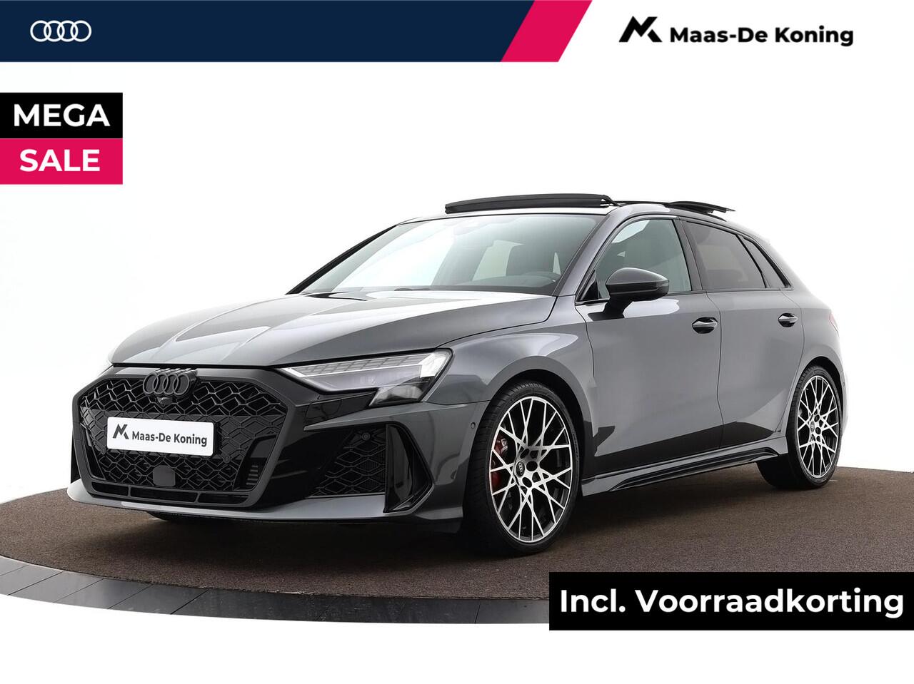 Audi RS3 Sportback 2.5 TFSI 400 PK · RS-sportuitlaatsysteem · Glazen Panoramadak · SONOS Premium 3D · Topsnelheid 280 km/h · Adaptief onderstel, Audi Drive Select · MEGA Sale