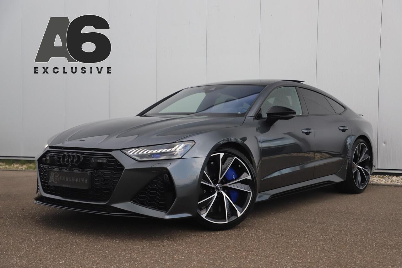 Audi RS7 4.0 TFSI RS 7 Sportback Quattro 600PK Fabrieksgarantie 22 inch Keramisch B&O High End Alcantara Hemel Dynamic Plus Pack 4-wiel Sturing Softclose Stoelverkoeling Panoramadak Laser LED HUD 360 Camera Full Options! Nieuwstaat!