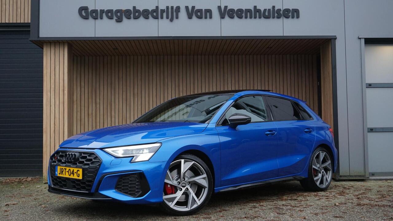 Audi S3 SPORTBACK 2.0 TFSI 310pk Quattro Pano.dak B&O RS-Seat Nappa HUD *Black Optik* 19inch LM Audi Sport *Arablau Pearl * *Unieke S3*