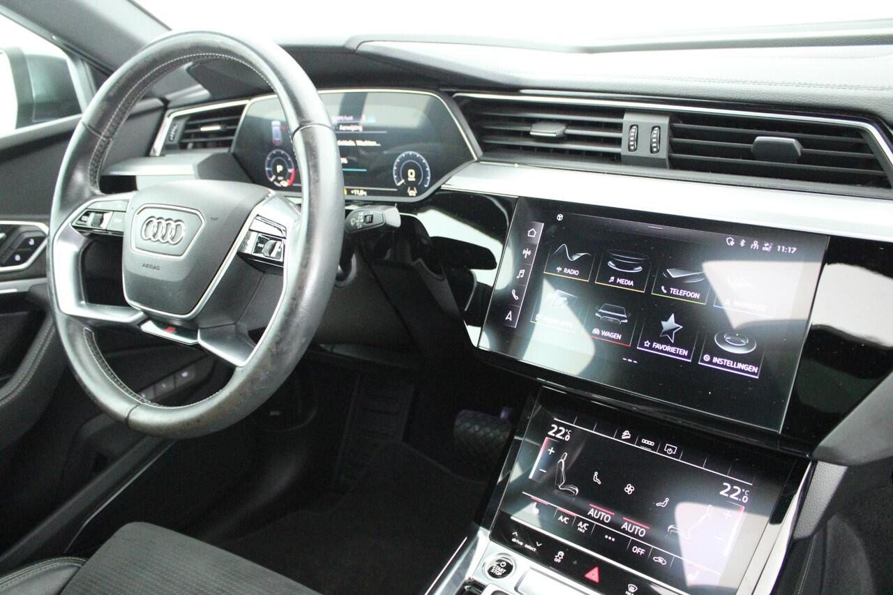 Audi e-tron Sportback 55 408pk quattro S edition 95 kWh SOH 93% Camera B&O Luchtvering Memory Panoramadak Virtual Cockpit Navigatie S-Line