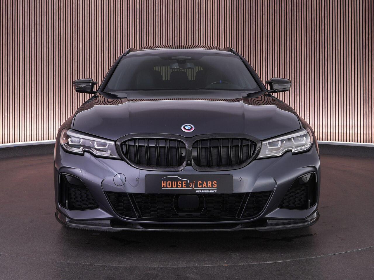 BMW 3-SERIE M340i xDrive Touring 374pk High Executive |M-sport|dealer onderhouden|Concaver 19"|carbon splitterset|panoramadak|Harman & Kardon|HUD|memory|360 camera|M-sportstoelen|Apple Carplay|blind spot|