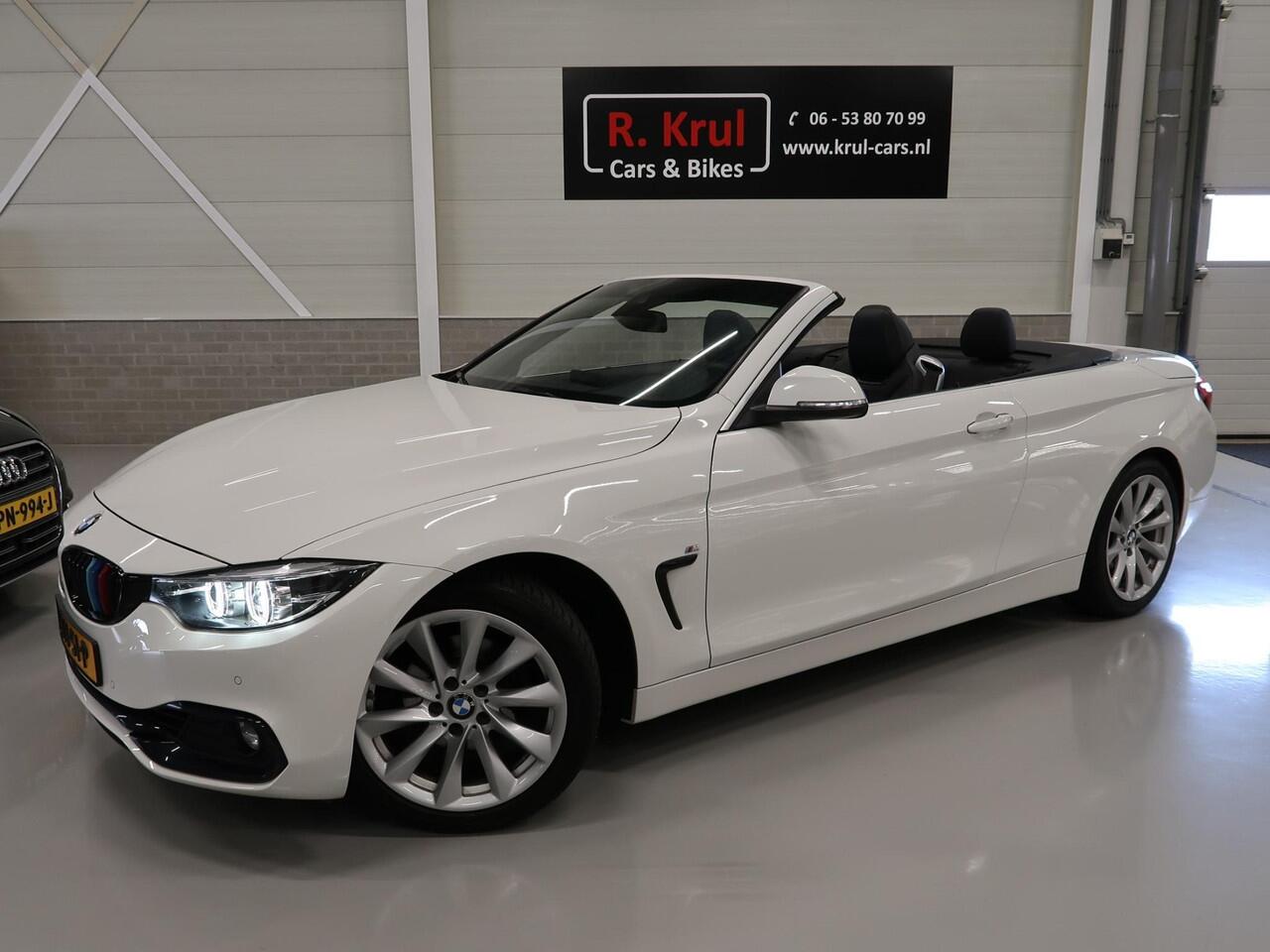 BMW 4-SERIE Cabrio 420i Sportline Leer Nekverwarming Sportstoelen Zeer nette auto Boekjes aanwezig Harman/Kardon PDC Lage kilometerstand Stuurwiel verwarmd Airco-ecc Cruise control LED Bluetooth Sportline