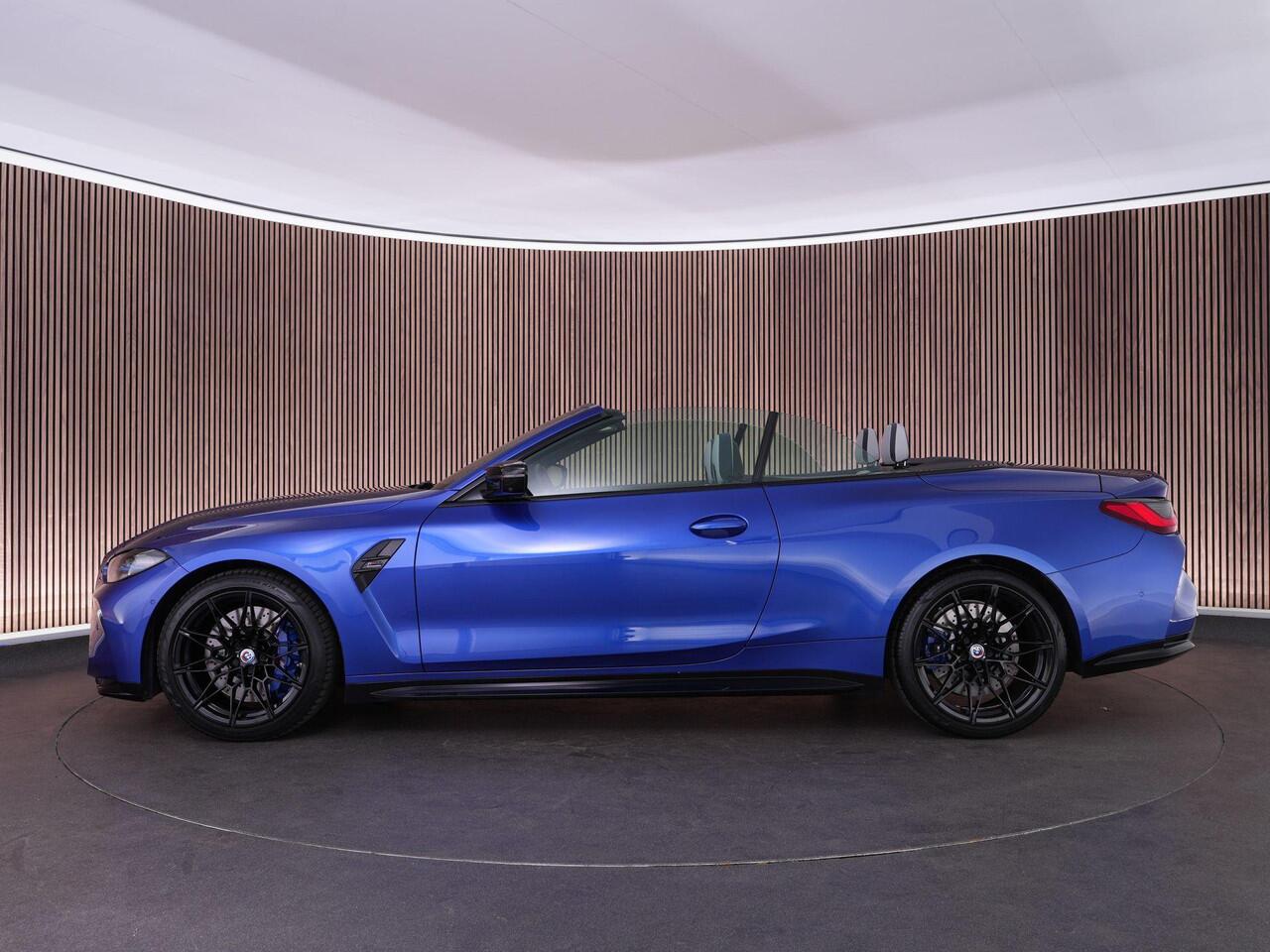 BMW M4 Competition Cabrio 510pk xDrive |dealer onderhouden|M-sport|M-sport stoelen|Laser LED|memory|360 camera|nekverwarming|sportuitlaat|HUD|blind spot|stoelventilatie + verwarming|