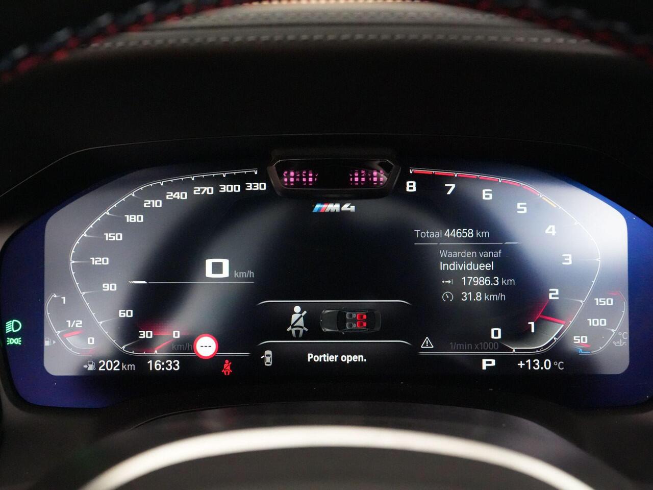 BMW M4 Competition Cabrio 510pk xDrive |dealer onderhouden|M-sport|M-sport stoelen|Laser LED|memory|360 camera|nekverwarming|sportuitlaat|HUD|blind spot|stoelventilatie + verwarming|