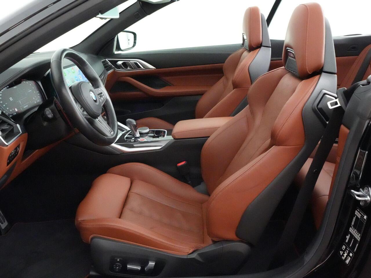 BMW M4 Competition Cabrio 510pk xDrive |dealer onderhouden|M-sport|M-sportstoelen|Laser LED|HUD|memory|Carbon interieur|nekverwarming|Apple Carplay|stoelventilatie & verwarming|