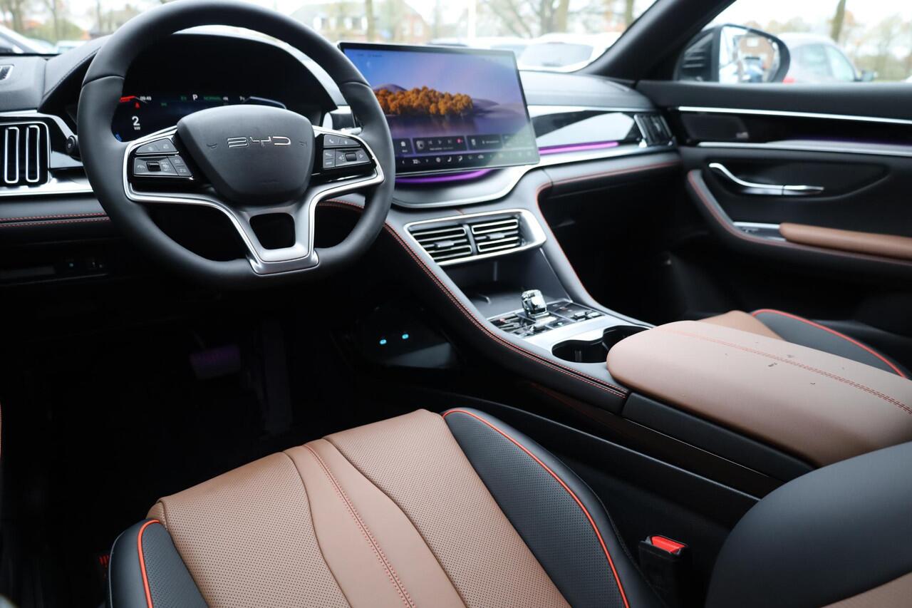 BYD Seal U 1.5 DM-i FWD Boost BRUIN-LEER CARPLAY PANO 360-CAMERA STOELVENTILATIE STUUR/STOELVERW. HUD ADAPTIVE-CRUISE CLIMA NAVI 2XPDC 19''LMV ENZ ENZ!