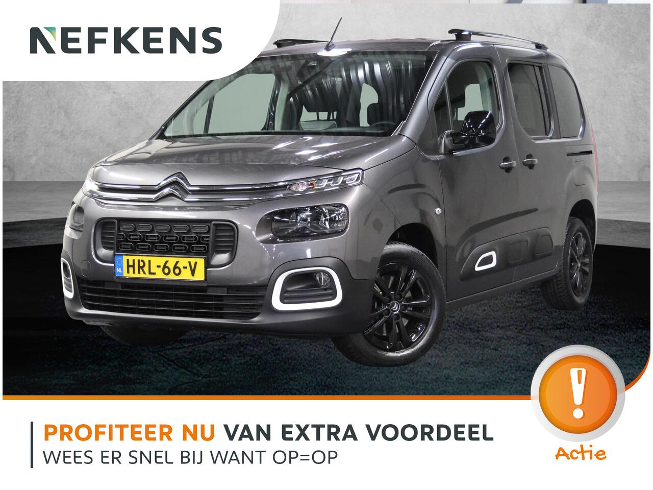 Citroen BERLINGO 1.2 130PK Shine | AUTOMAAT | AppleCarPlay/AndroidAuto | 5 Persoons! | Camera | Navigatie | Cruise Control | Climate Control | Dakreals | Parkeersensoren | Privacy Glass | Armsteunen | Isofix |