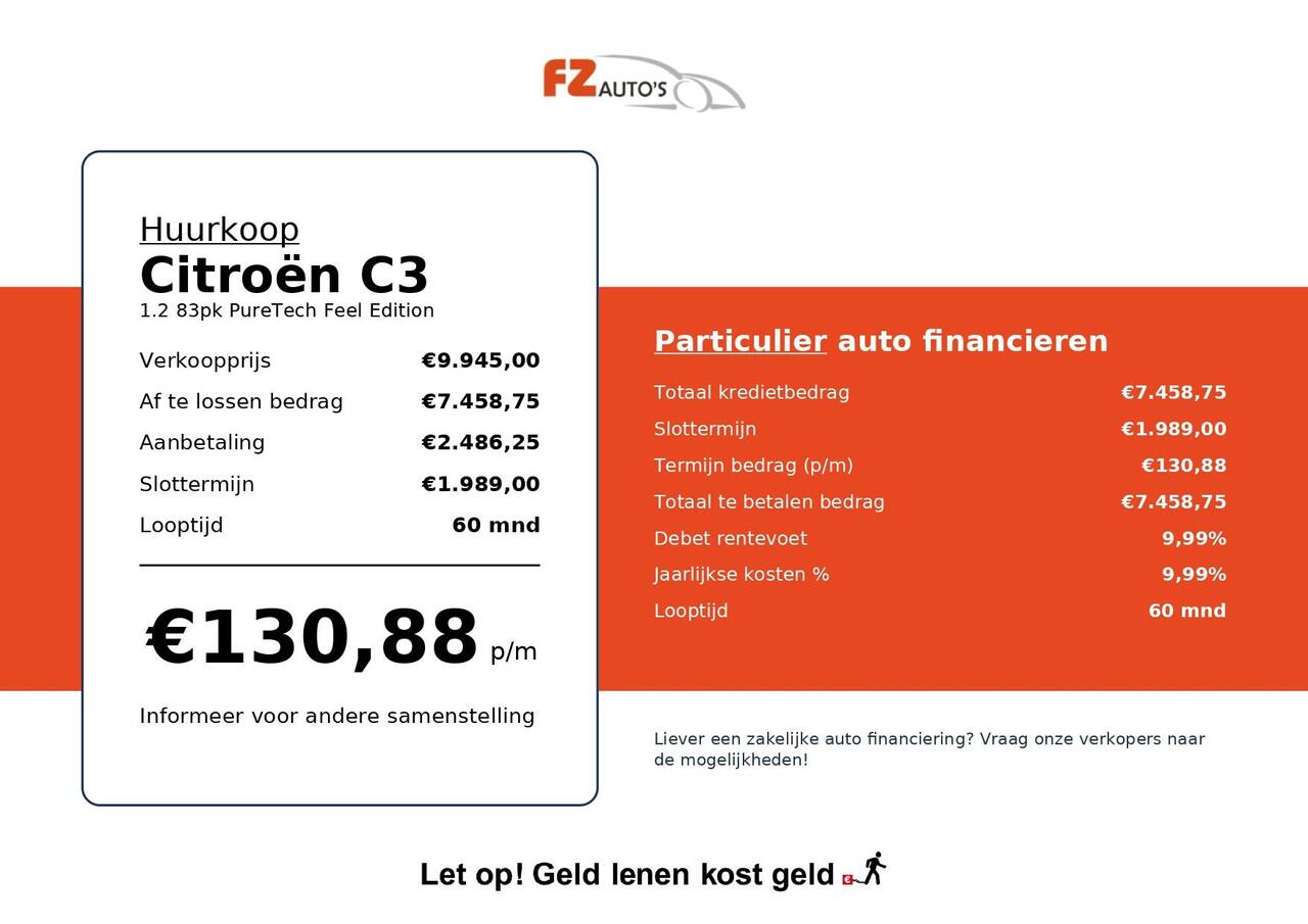Citroen C3 1.2 83pk PureTech Feel Edition - Parkeersensoren Achter - Apple Carplay & Android Auto - Navigatie