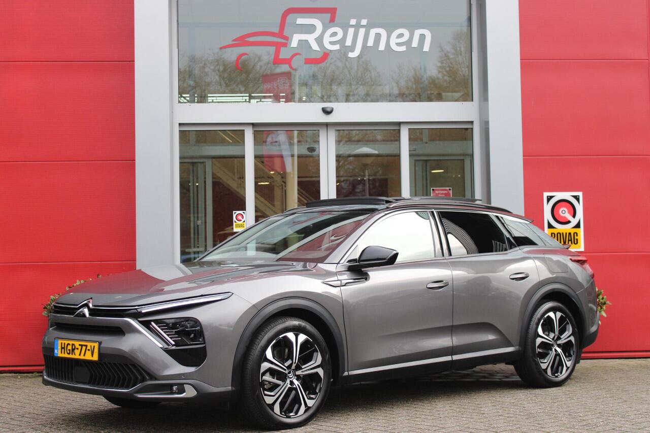 Citroen C5 X 1.6 Plug-in Hybrid 225PK MAX | PANORAMISCH SCHUIF / KANTELDAK | ELEKTRISCHE VOORSTOELEN MET GEHEUGEN | VOORSTOEL VENTILATIE | VOORSTOEL VERWARMING | VOORSTOELEN MET MASSAGE FUNCTIE | LEDEREN BEKLEDING | STUUR VERWARMING | DRAADLOOS APPLE CARPLAY / ANDRO